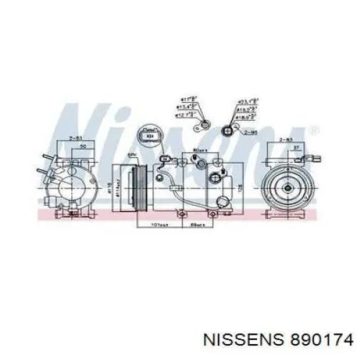 890174 Nissens Компресор холодоагенту