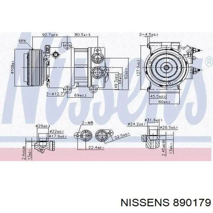 Компресор кондиціонера 890179 Nissens