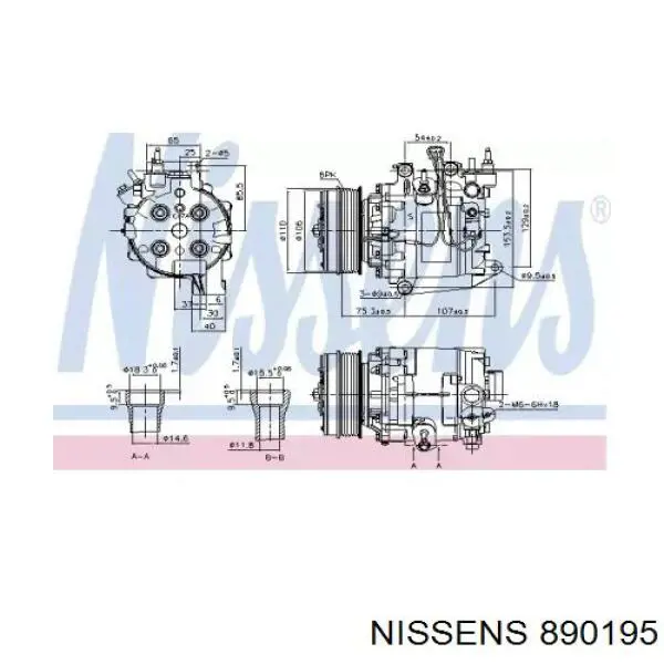 Компресор системи кондиціювання Honda 38810R1AY01 ціна, від 242.70 USD