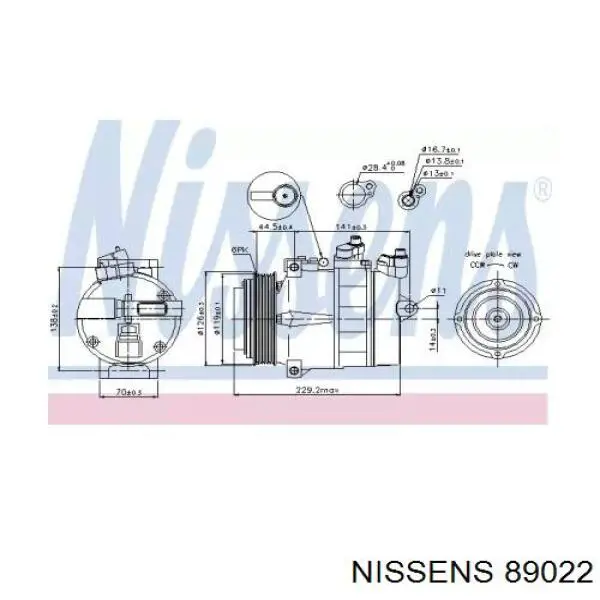 Купити 89022 Nissens Компресор кліматичної установки