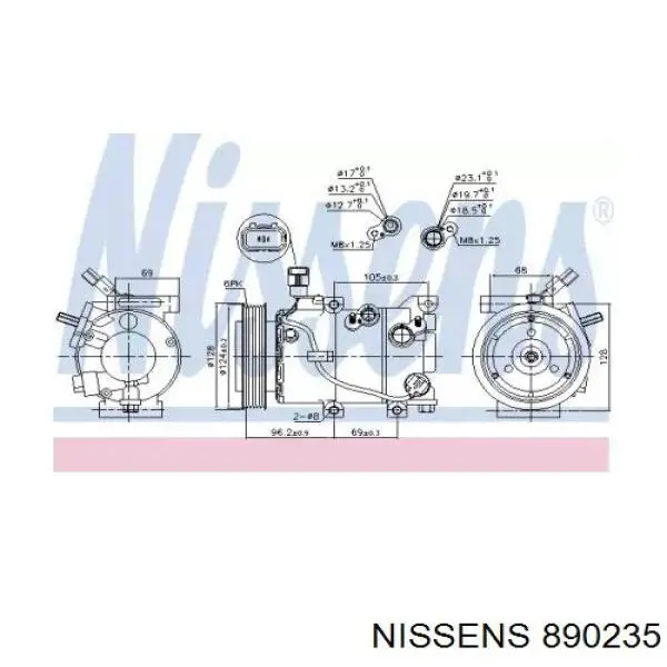 Купити 890235 Nissens Компресор кліматичної установки