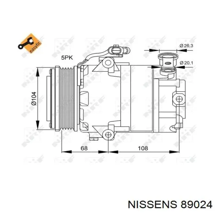 89024 Nissens Компресор холодоагенту
