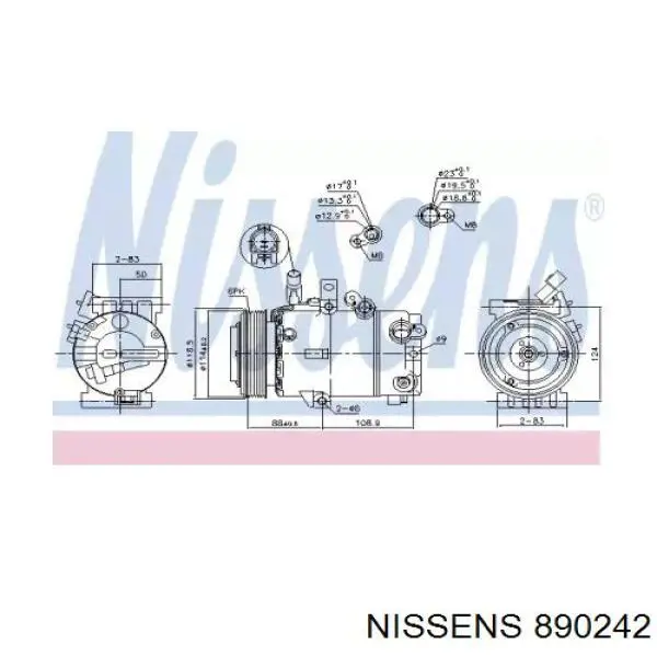 Купити 890242 Nissens Компресор кліматичної установки