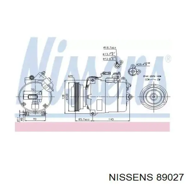 89027 Nissens Компресор холодоагенту
