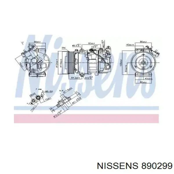 Купити 890299 Nissens Компресор кліматичної установки