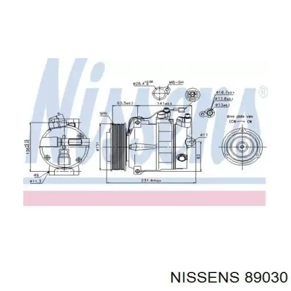 Купити 89030 Nissens Компресор кліматичної установки