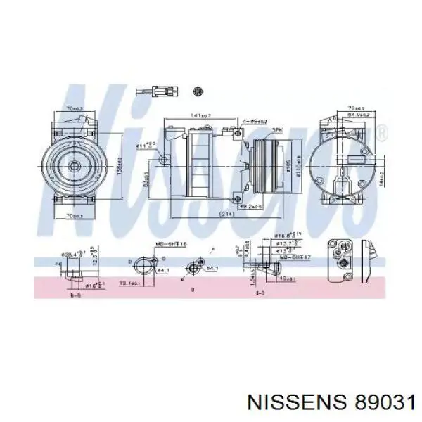 Купити 89031 Nissens Компресор кліматичної установки
