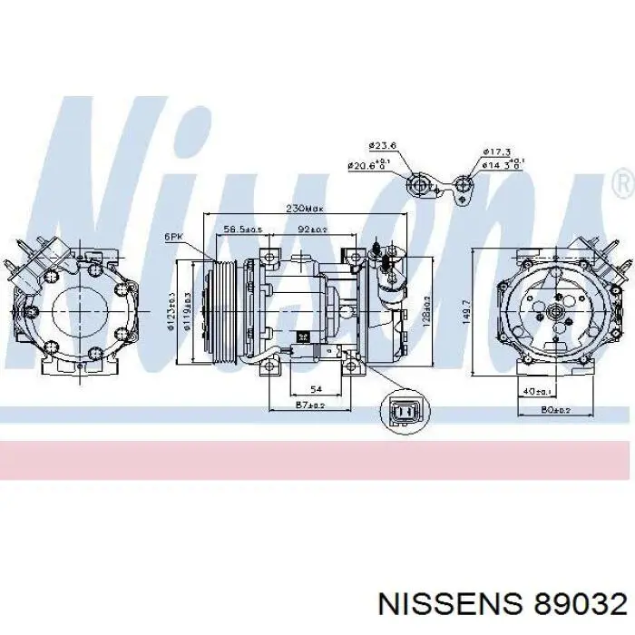 Компресор кондиціонера 89032 Nissens