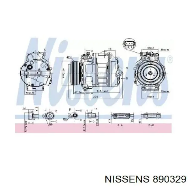 890329 Nissens Компресор холодоагенту