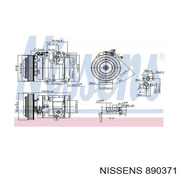 Компресор кондиціонера 890371 Nissens