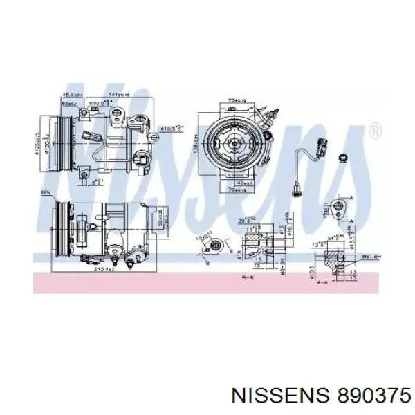 Компресор кондиціонера 890375 Nissens