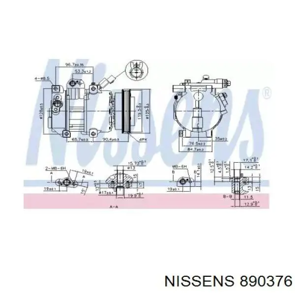 890376 Nissens Компресор холодоагенту
