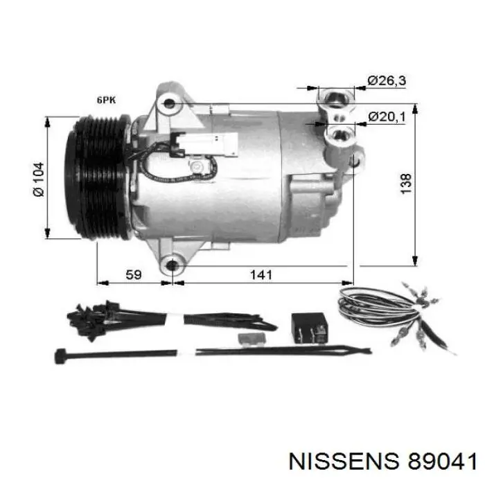 Компресор кондиціонера 89041 Nissens