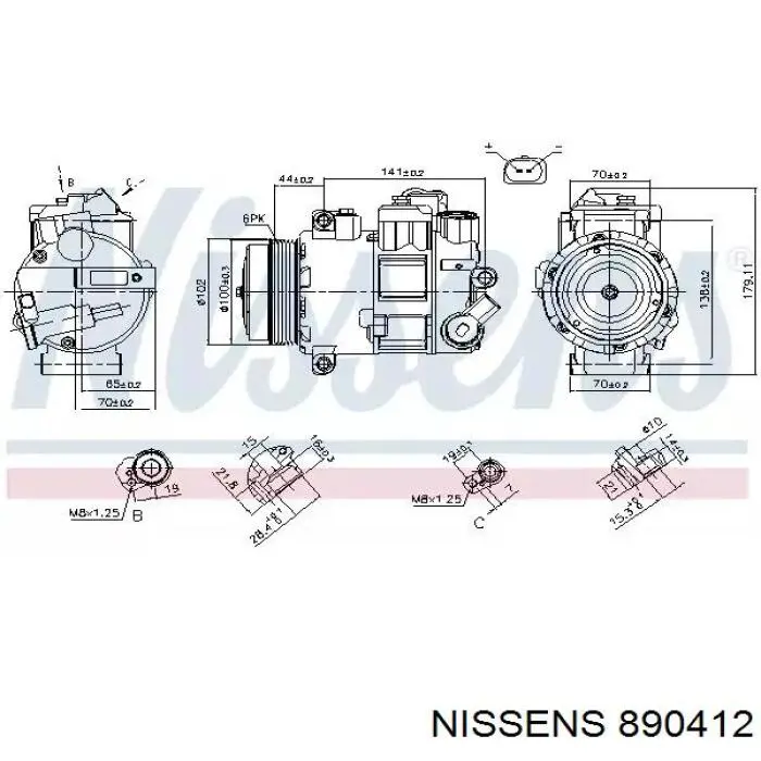 Компресор кондиціонера 890412 Nissens