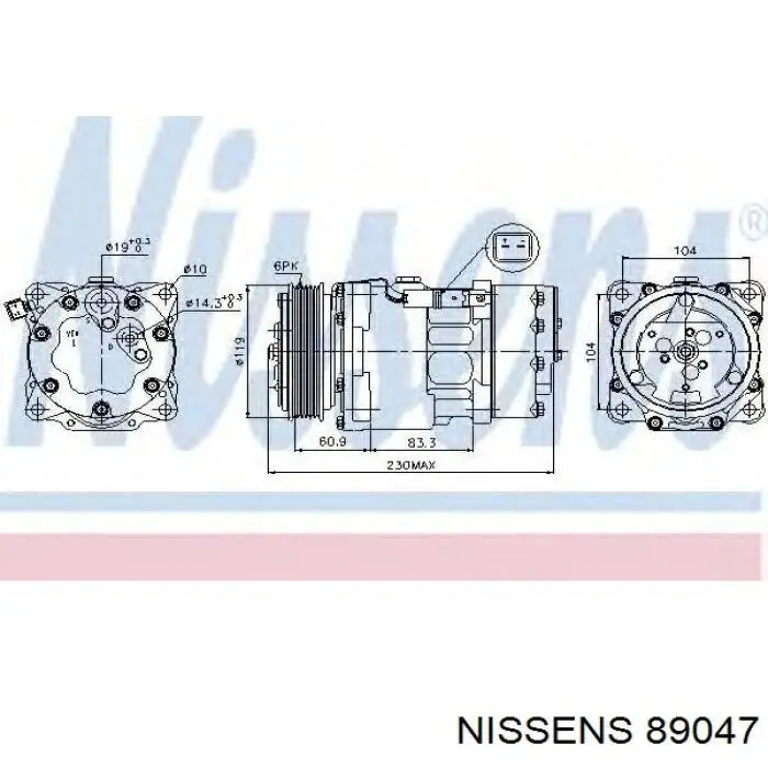 Компресор системи кондиціювання Nissens 89047 ціна, від 111.53 USD