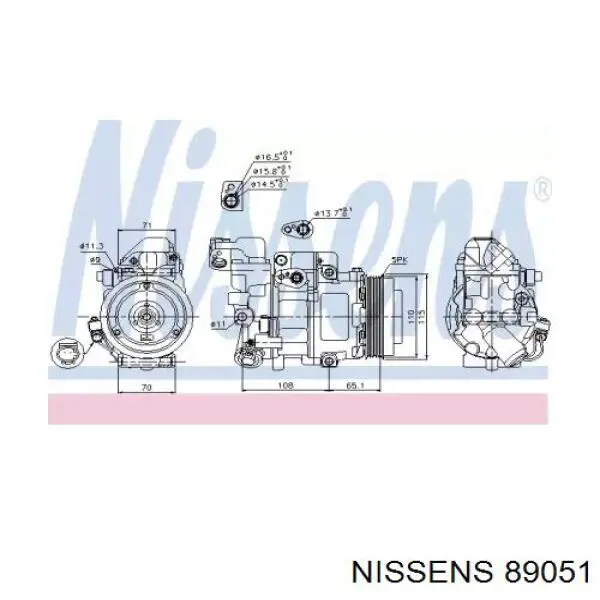 Компресор системи кондиціювання Nissens 89051 ціна, від 147.01 USD