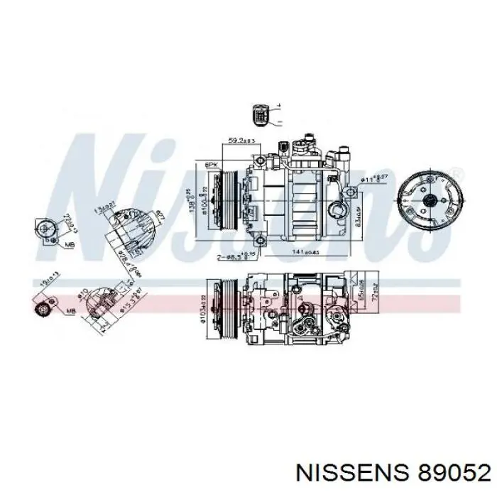 Компресор кондиціонера 89052 Nissens