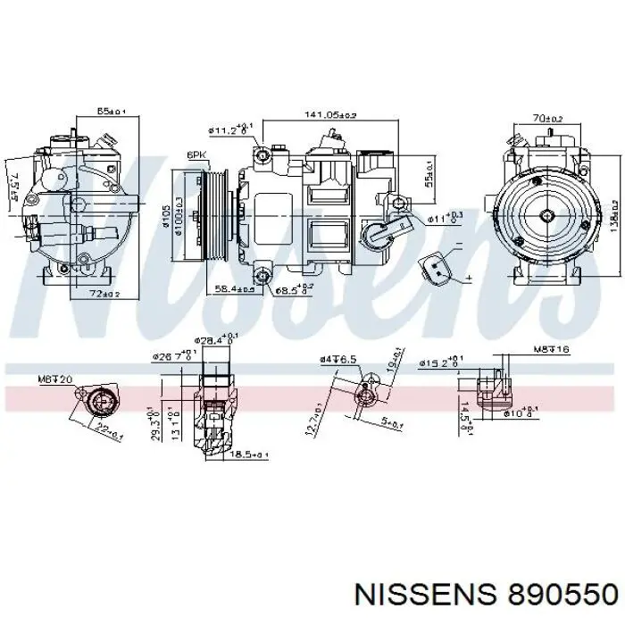 890550 Nissens Компресор холодоагенту
