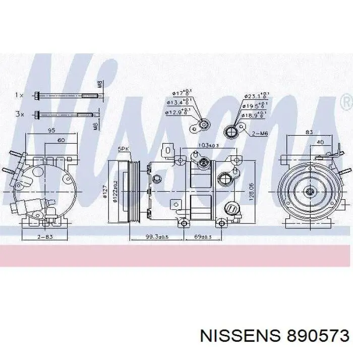Компресор системи кондиціювання Nissens 890573 ціна, від 218.89 USD