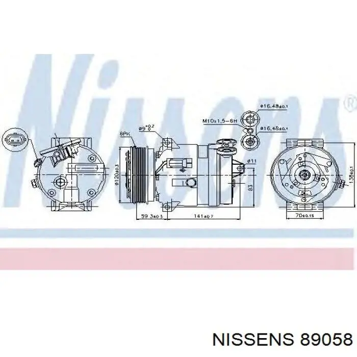 Купити 89058 Nissens Компресор кліматичної установки