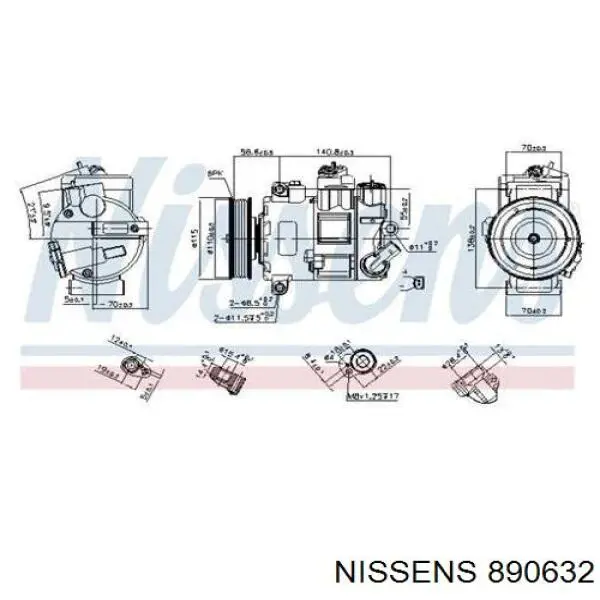 Компресор кондиціонера 890632 Nissens