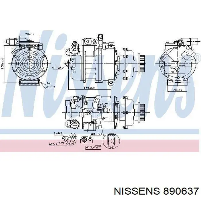 Компресор системи кондиціювання Nissens 890637 ціна, від 306.97 USD