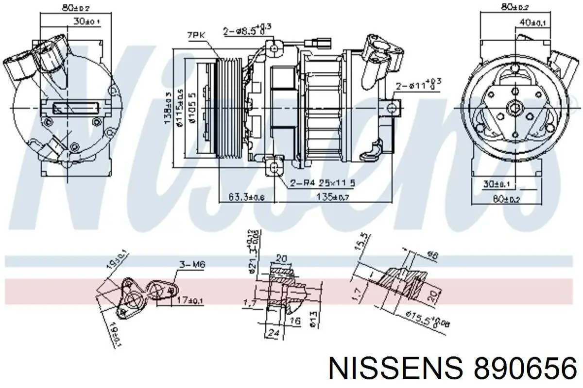 Компресор системи кондиціювання Nissens 890656 ціна, від 322.13 USD
