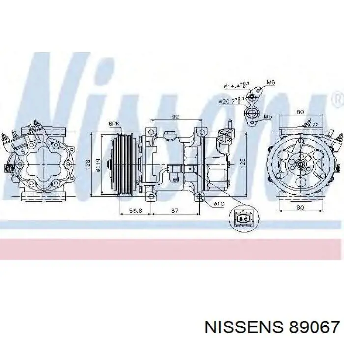 Купити 89067 Nissens Компресор кліматичної установки