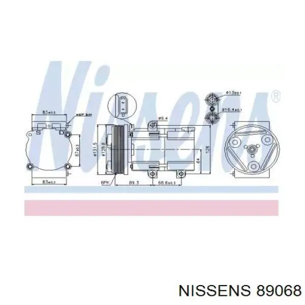Купити 89068 Nissens Компресор кліматичної установки