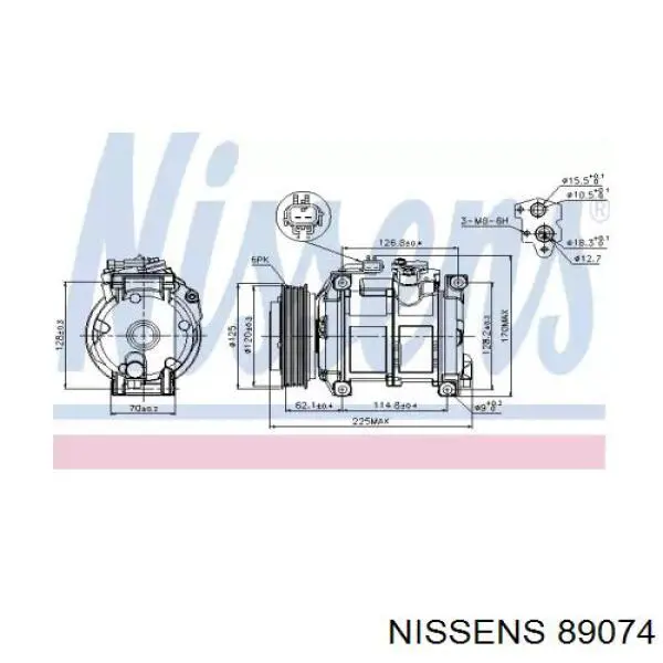 Компресор кондиціонера 89074 Nissens