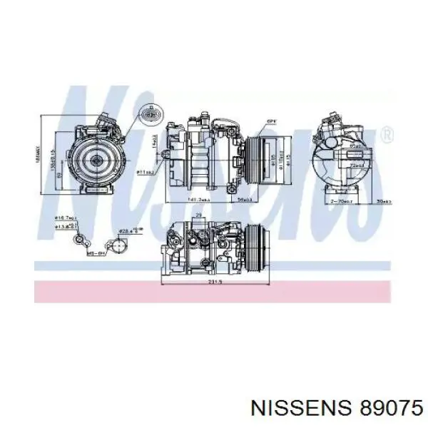 Компресор кондиціонера 89075 Nissens