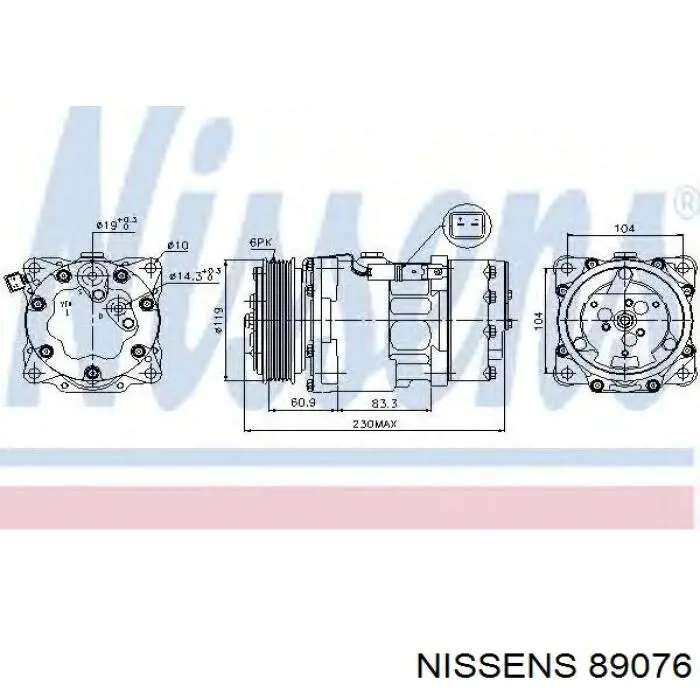 Компресор кондиціонера 89076 Nissens