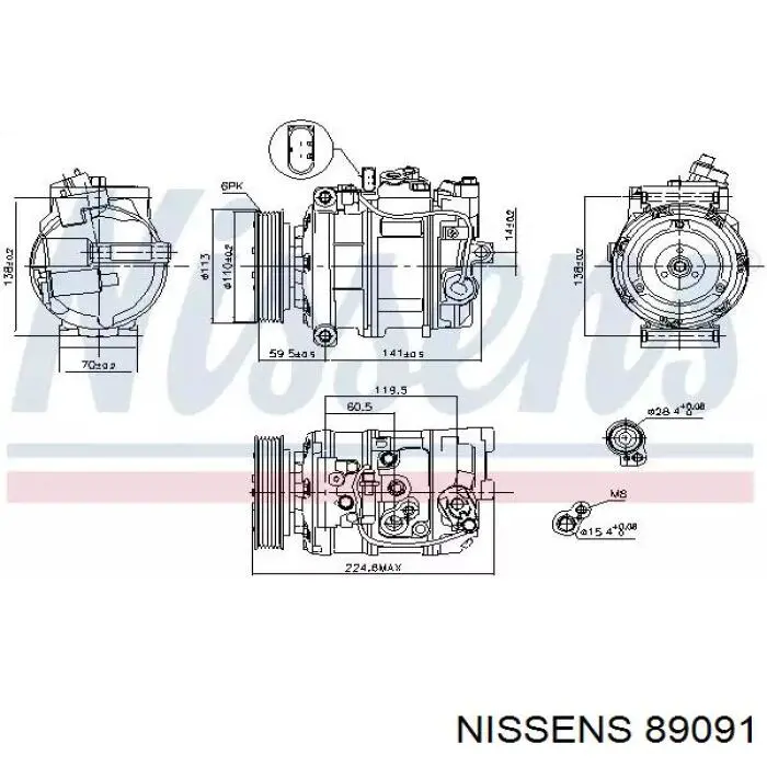 89091 Nissens компресор кондиціонера