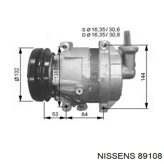 89108 Nissens Компресор холодоагенту