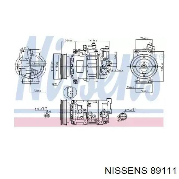 Компресор кондиціонера 89111 Nissens