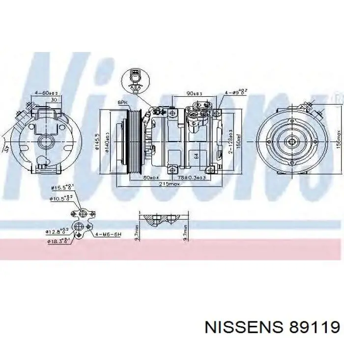 Компресор системи кондиціювання Nissens 89119 ціна, від 313.60 USD