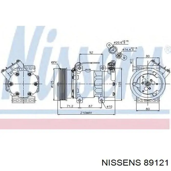 Компресор системи кондиціювання Nissens 89121 ціна, від 97.91 USD