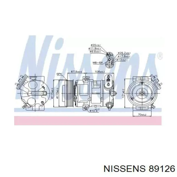 Купити 89126 Nissens Компресор кліматичної установки