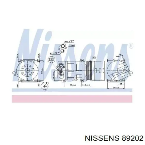 89202 Nissens Компресор холодоагенту