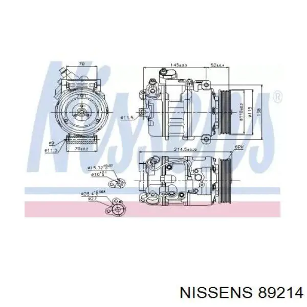 Компресор системи кондиціювання Nissens 89214 ціна, від 323.47 USD