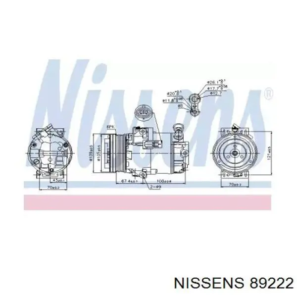 Компресор кондиціонера 89222 Nissens