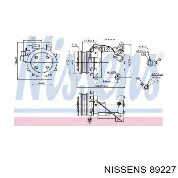 Купити 89227 Nissens Компресор кліматичної установки