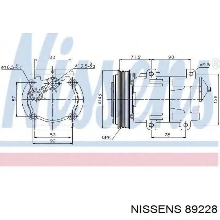Компресор системи кондиціювання Nissens 89228 ціна, від 217.05 USD