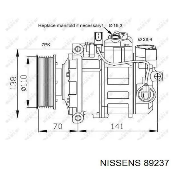 Компресор системи кондиціювання Nissens 89237 ціна, від 363.75 USD