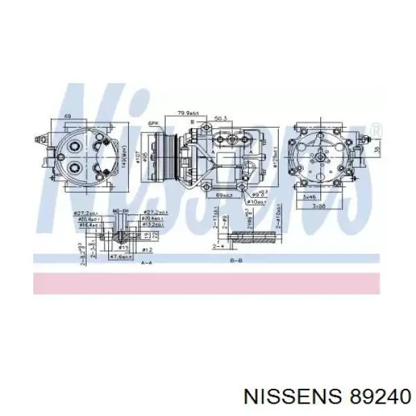 Компресор кондиціонера 89240 Nissens