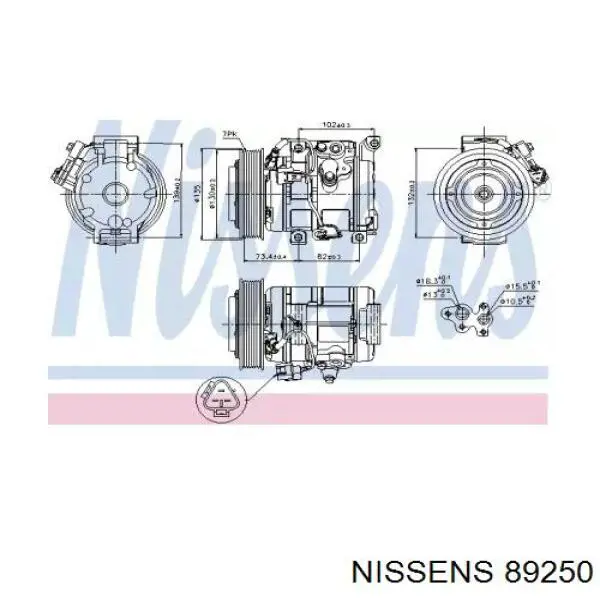 Компресор системи кондиціювання Nissens 89250 ціна, від 199.24 USD