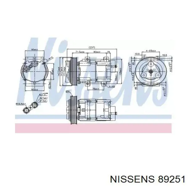 Компресор системи кондиціювання Nissens 89251 ціна, від 196.48 USD