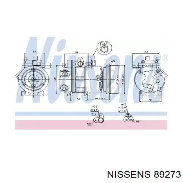 89273 Nissens Компресор холодоагенту
