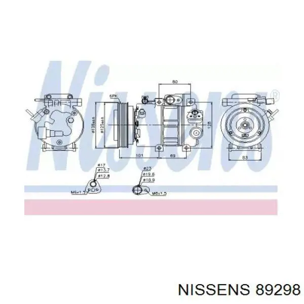 89298 Nissens Компресор холодоагенту