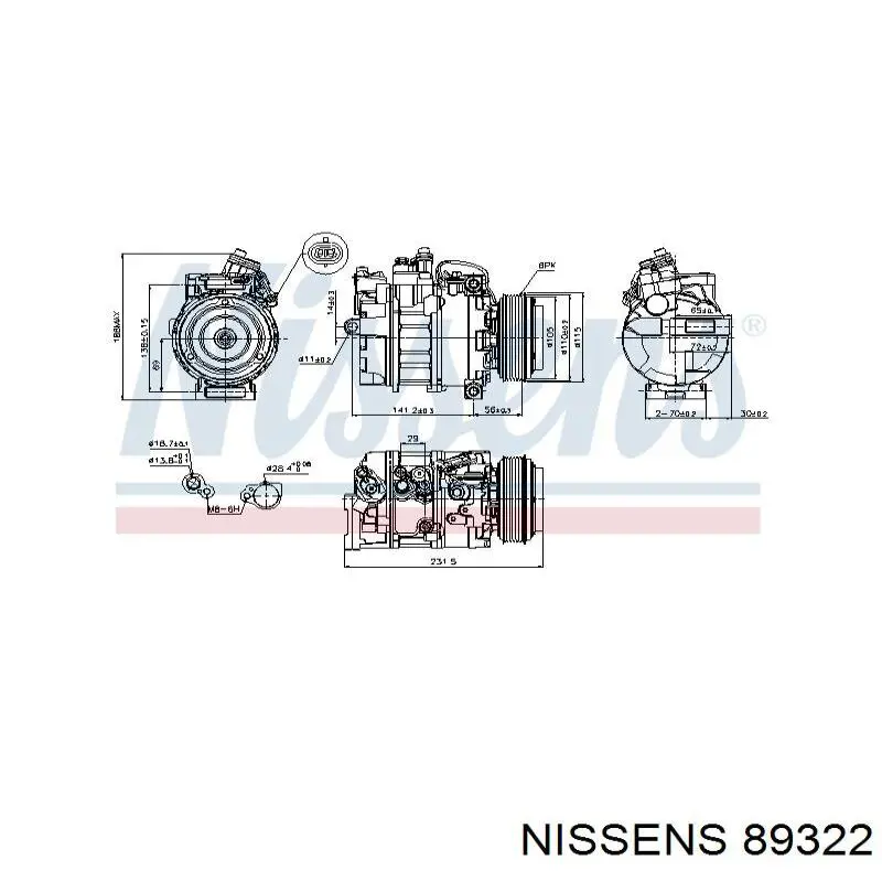 Компресор кондиціонера 89322 Nissens